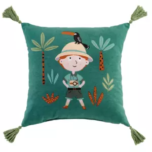 Coussin enfant (40 cm) Lo l'explorateur Vert