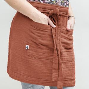 Delantal con bolsillo en algodn  Gaa Terracota