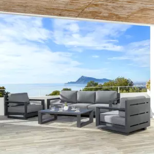 Conjunto de jardn Elba Gris antracita - 5 plazas