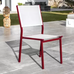 Silla de jardn alu apilable Murano - Rojo/Blanco