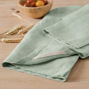 Juego de 2 toallas de manos lino lavado (70 cm) Louise Verde eucalipto