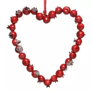 Couronne de Nol Coeur baies Rouge