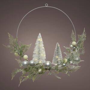 Corona de Navidad luminosa Sapin hivernale Plata