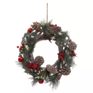 Couronne de Nol boules et nature