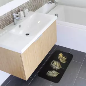 Tapis de bain microfibre Orbella Noir et or