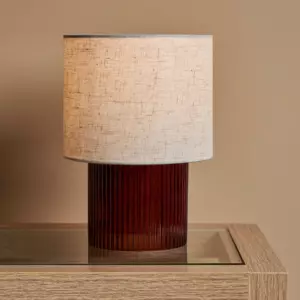 Lampe à poser en verre rétro (H22 cm) Teca Marron - Luminaire - Eminza