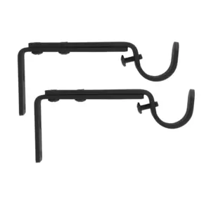 Lot de 2 supports tringles extensibles (L110 - L150 / D20 mm) Jim gouttireNoir mat
