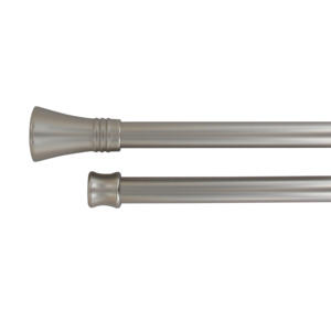 Set completo bastone tenda regolabile doppio (L120 - L210 cm / D19 mm)  Lotus Argento - Accessori, bastoni tenda - Eminza