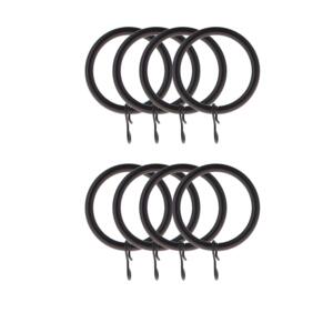 Set di 8 anelli per bastone per tenda (D28 mm) Lino Nero opaco - Accessori,  bastoni tenda - Eminza
