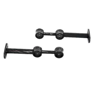 Lot de 2 supports tringles doubles extensibles (L150 - 195 / D20) Jim Noir patin