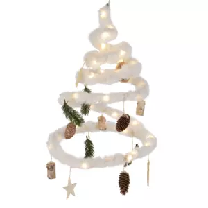 Sapin dcor  piles Spirale naturelle Blanc chaud