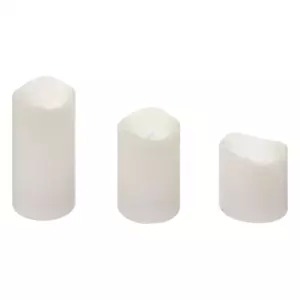 Lote de 3 velas LED  con brillos Blanco