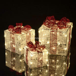 Lote de 3 regalos luminosos Blanco cálido 65 LED