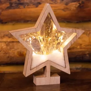 Etoile fleurie  piles lumineux Blanc chaud 25 LED