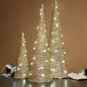 Pyramide lumineuse  piles Cone Blanc chaud 40 LED