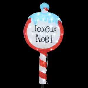 Enseigne Joyeux Nol Blanc froid 30 LED