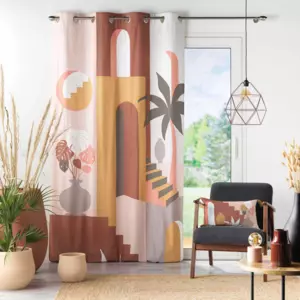 Cortina semi opaca algodn (140 x 260 cm) Terralina Multicolor