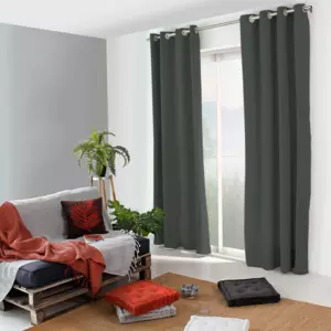 Cortina semi opaca en algodn recliclado (135 x 240 cm) Dune Gris oscuro