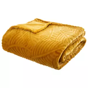 Manta suave (240 cm) 3D Feuille Amarillo ocre
