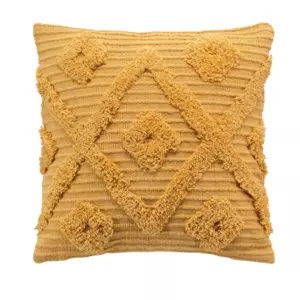 Housse de coussin carre coton (40 cm) Zelie Camel