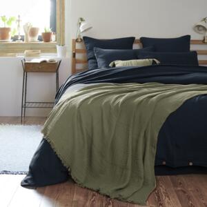 Plaid garza di cotone (220 cm) Gaa Verde rosmarino
