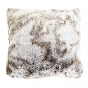 Coussin carr fausse fourrure (40 cm) Ours taupe