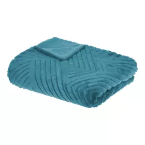 Plaid doux (230 cm) 3D Go Bleu canard