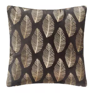 Coussin carr velours (40 cm) Or Tropic Gris