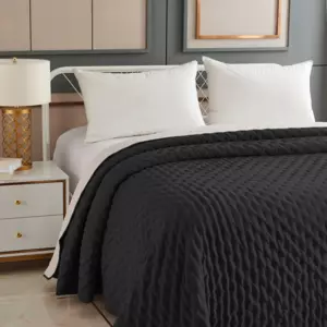Boutis (260 x 240 cm) Bicolore Gris fonc