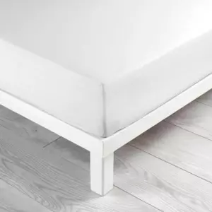 Drap housse coton lav (140 cm) Linette Blanc
