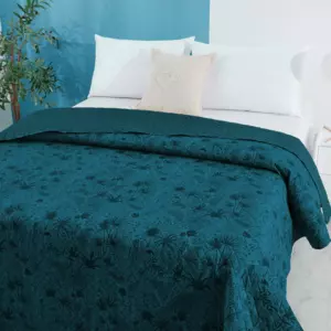 Boutis (240 x 220 cm) Coloni Bleu canard