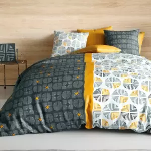 Funda Nrdica y dos fundas para almohada en algodn (260 cm) Arturo Gris