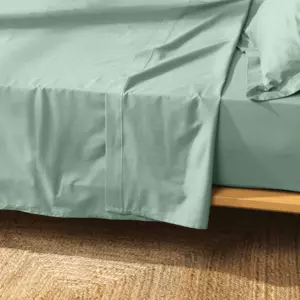 Drap plat coton bio (180 cm) Biolina Vert sauge