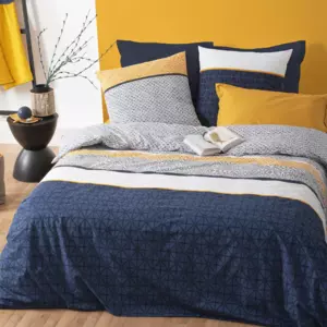 Funda nrdica y dos fundas para almohadones (260 cm) Ray Etni Azul