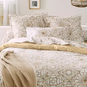 Federa rettangolare percalle di cotone Gabrielle Beige