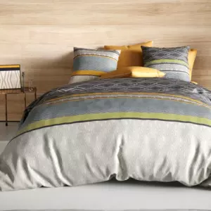 Funda Nrdica y una funda de almohada en algodn (140 cm) Delmas Gris