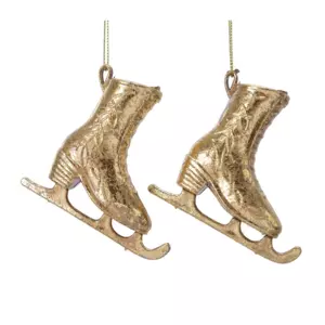 Lote de 2 patines de hielo para colgar Patines Oro