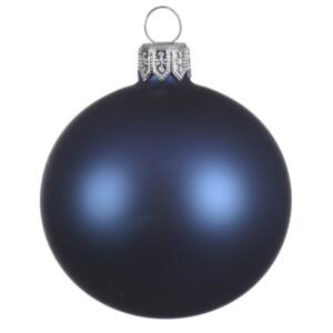 Lot de 6 boules de Noël en verre (D80 mm) Arctique mates Bleu nuit 