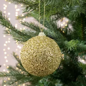 Lote de 12 bolas de Navidad (D80 mm) Perline Oro