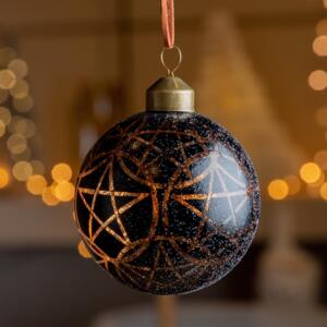 Lote de 3 bolas de Navidad (D80 mm) en vidrio Vril Negro