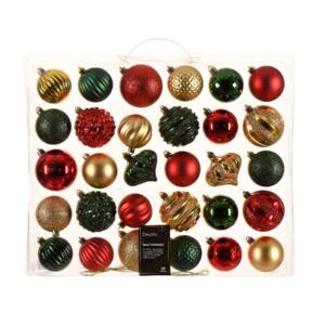 Kit de décoration de sapin de Noël Agéna Vert sapin, Rouge et  Or
