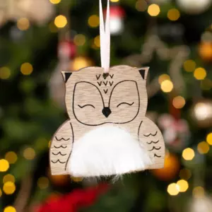 Adorno para colgar Bho peludo de Navidad Natural