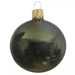 Lot de 6 boules de Nol en verre (D80 mm) Arctique brillantes Vert sapin 