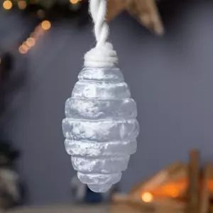 Juego de 2 decoraciones para colgar en vidrio Olive Azul claro