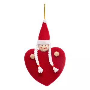 Mueca de corazn de Navidad para colgar Rojo