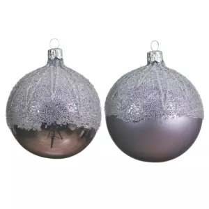 Lot de 6 boules de Nol en verre (D80 mm) Luana Lilas 