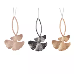 Lot de 3 feuilles  suspendre Ginko alliage Bleu gris