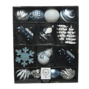 Kit de décoration de sapin de Noël Tradition Bleu clair/Blanc/ Bleu nuit
