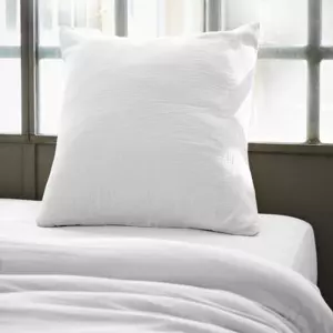 Federa quadrata garza di cotone (60 cm) Gaa Bianco chantilly