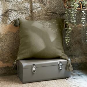 Coussin carr gaze de coton (40 cm) Gaa Vert romarin